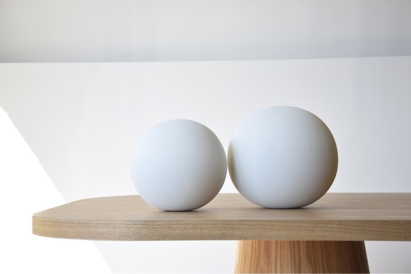 COLLECTION BOULES EN CÉRAMIQUE BLANC MAT TEXTURE XL| VP Interiorismo