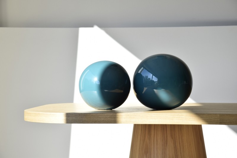 COLLECTION DE BOULES EN CÉRAMIQUE VERT FONCÉ BRILLANT XL| VP Interiorismo