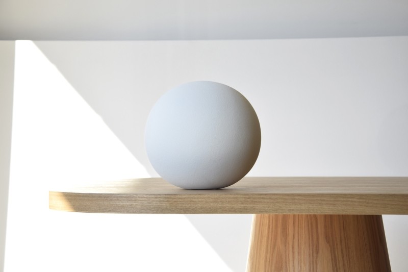 BOULE CERAMIQUE TEXTUREE BLANC MAT.XL | VP Interiorismo