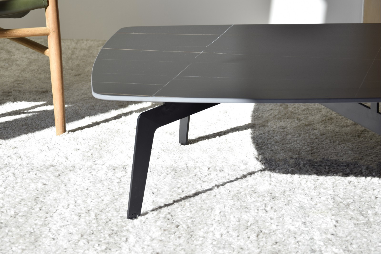 MESA DE CENTRO N.00, METAL,PIEDRA, NEGRO