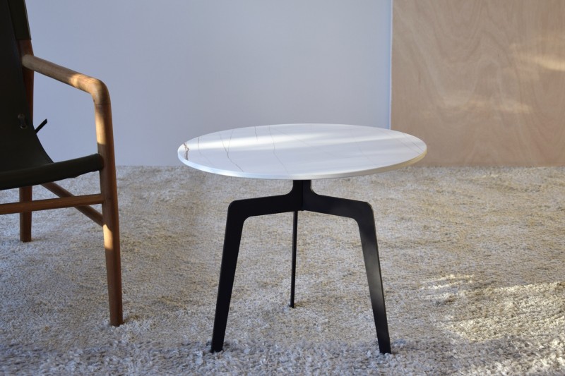 SIDE TABLE N.01 METAL STONE WHITE | VP Interiorismo