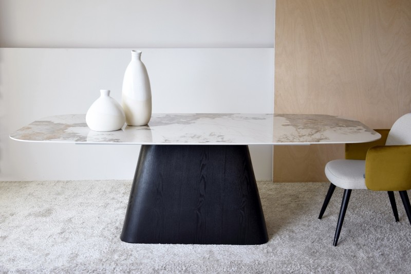 DINING TABLE.SINTERED STONE TOP.BLACK ASH BASE | VP Interiorismo