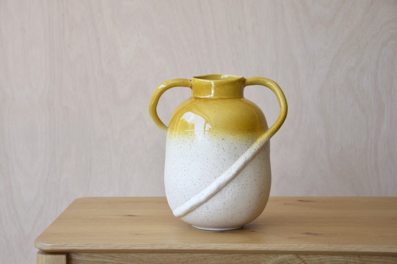 JARRON CERAMICA CASTRO. MOSTAZA