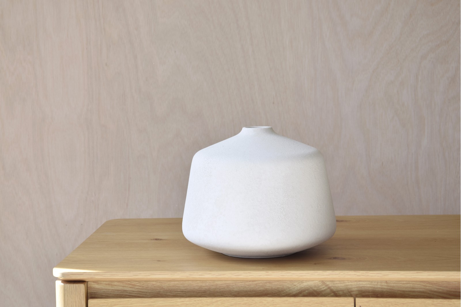 JARRON CERAMICA COL CIES. BLANCO. BAJO