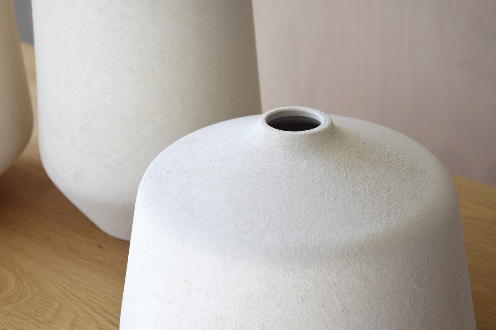 JARRON CERAMICA COL CIES. BLANCO. BAJO