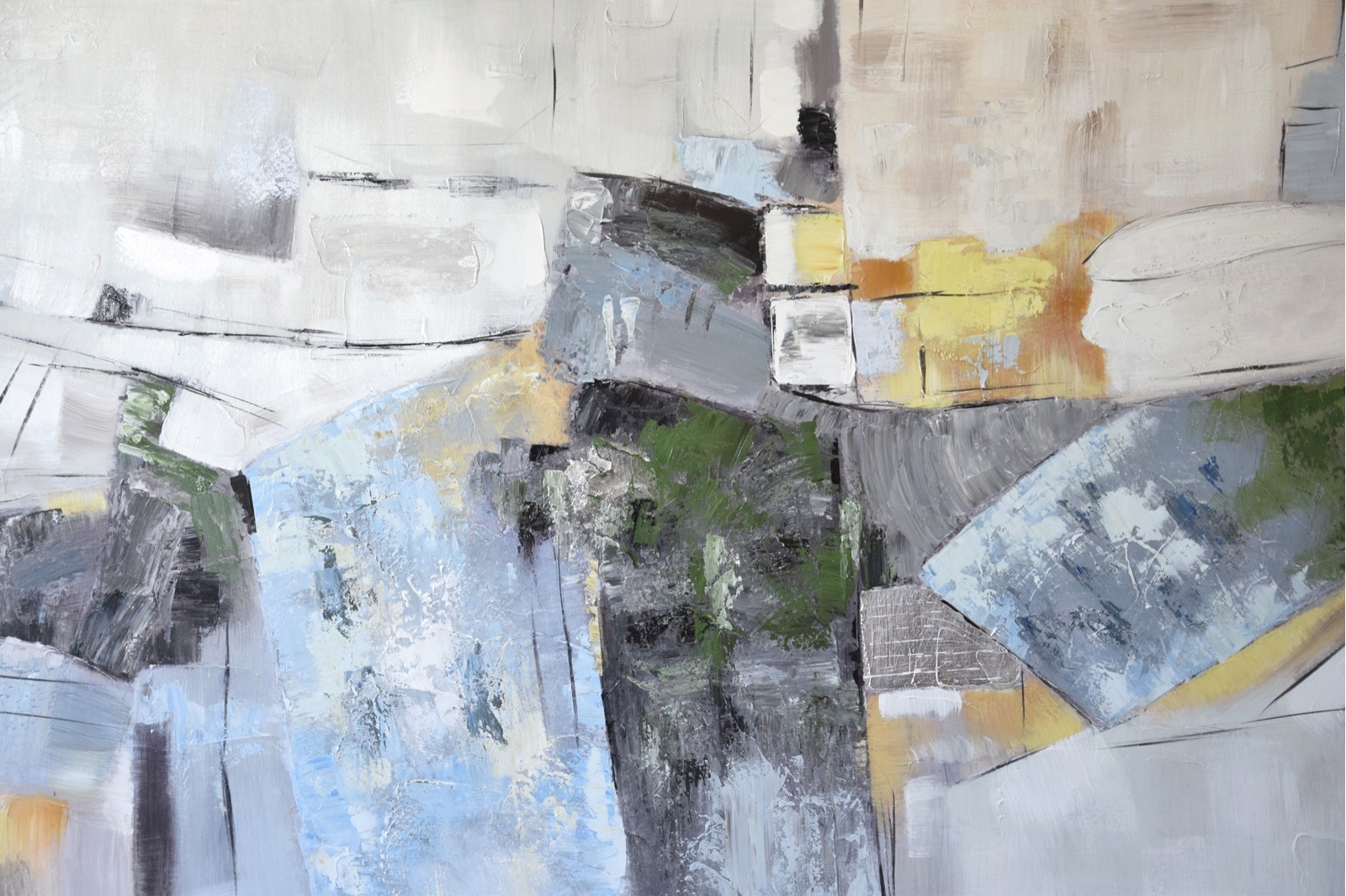 CUADRO ABSTRACTO AZUL VERDE GRIS