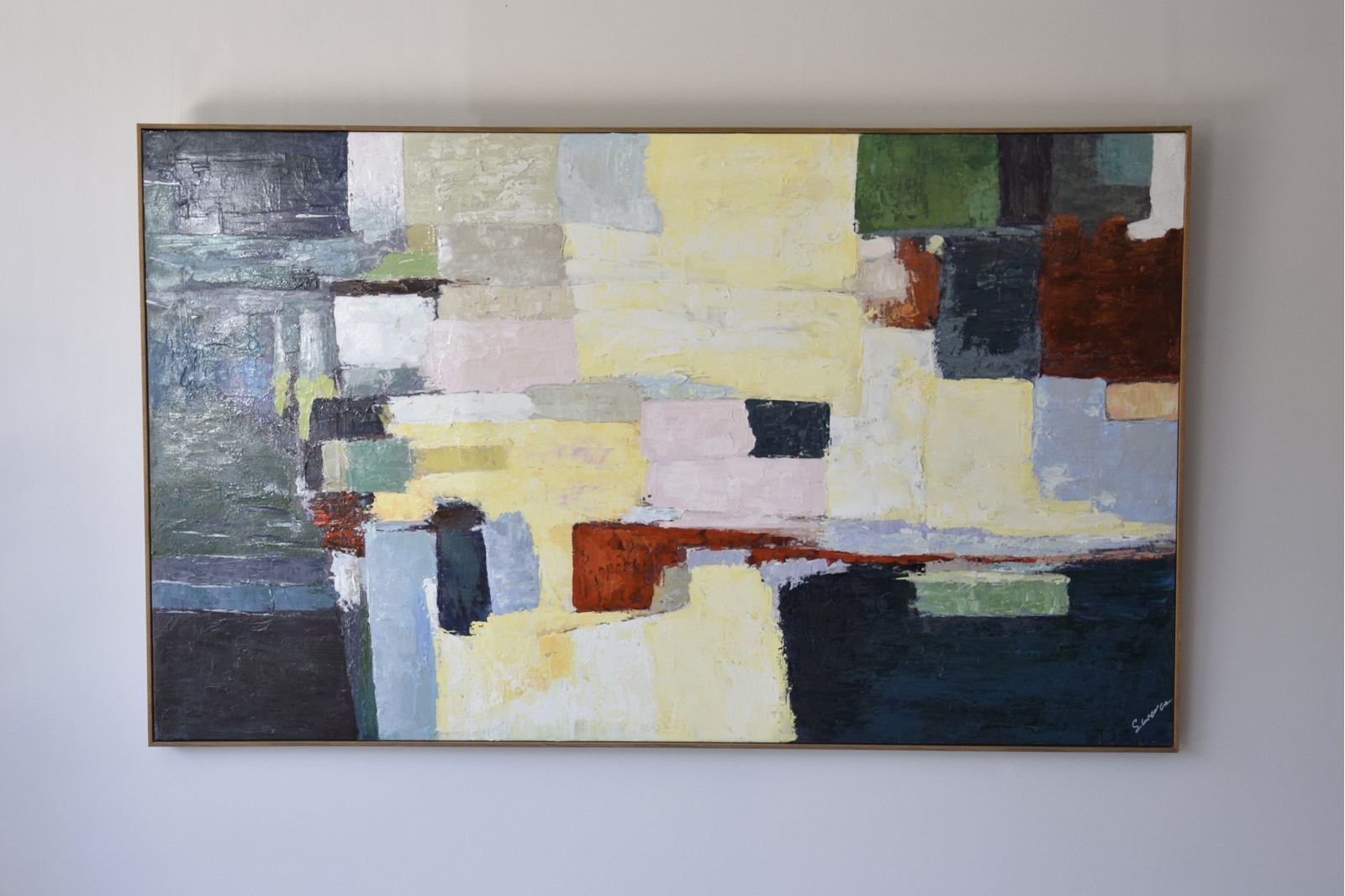 CUADRO ABSTACTO COLORES CON MARCO