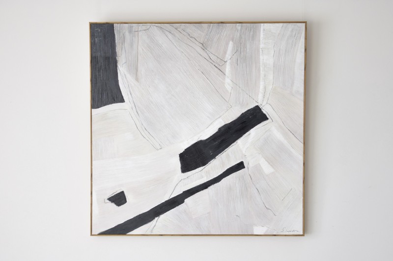 PEINTURE ABSTRACTION EN GRIS N1. AVEC CADRE | VP Interiorismo