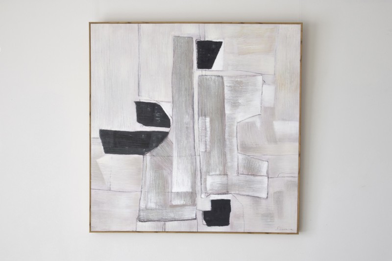 PAINTING ABSTRACTION IN GRAY N2. WITH FRAME | VP Interiorismo