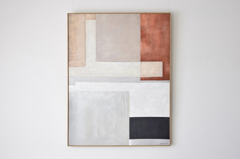 PAINTING OVERLAY IN DARK ORANGE N1.WITH FRAME | VP Interiorismo