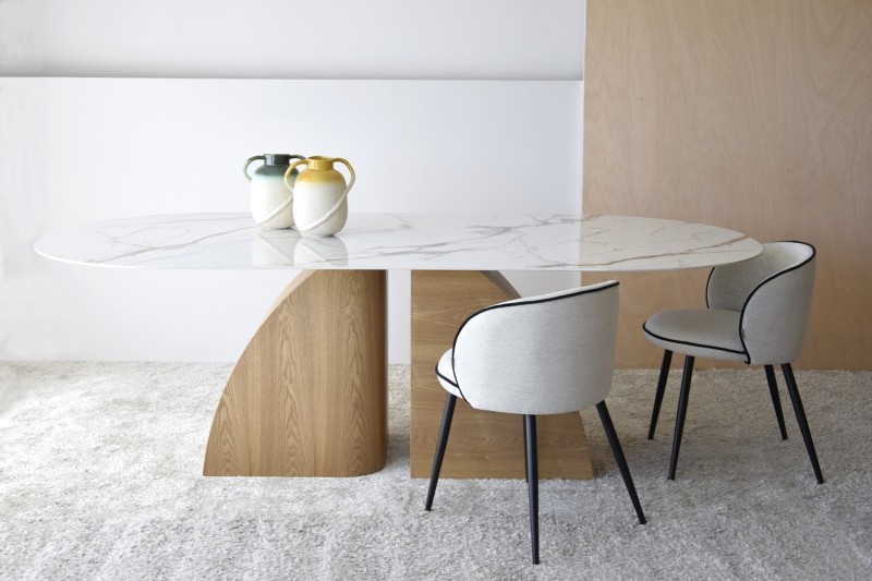 BAHIA DINING TABLE. NATURAL WHITE OCHER | VP Interiorismo
