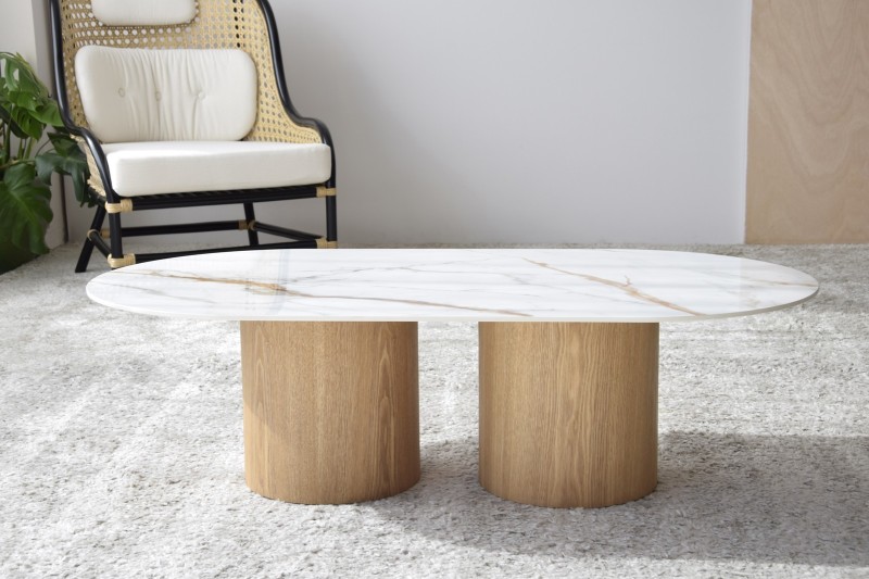 BAHIA COFFEE TABLE. NATURAL WHITE OCHER | VP Interiorismo