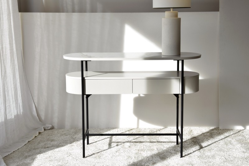 CONSOLA N.24.CERAMICO BLANCO Y GRIS