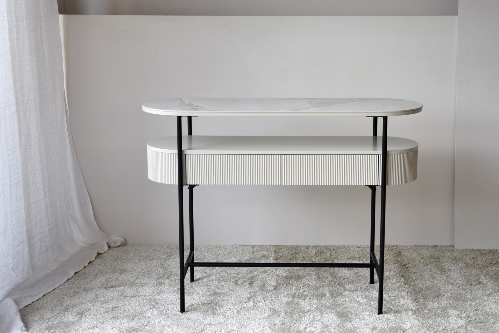 CONSOLA N.24.CERAMICO BLANCO Y GRIS