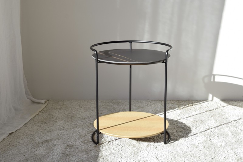 SIDE TABLE N.31. BLACK AND OAK | VP Interiorismo