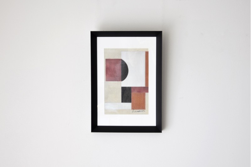 TABLEAU ABSTRAIT GEOMETRIE OCRE N.2 | VP Interiorismo