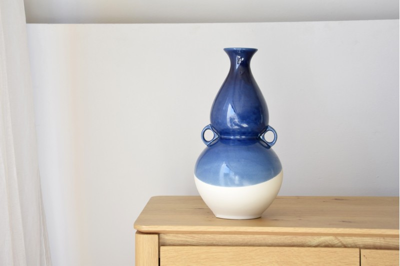 VASE CERAMIQUE COLLECTION MER. BLEU ET NATUR | VP Interiorismo