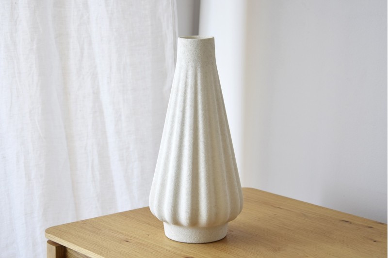 JARRON CERAMICA FUELLE. BLANCO TEXTURA