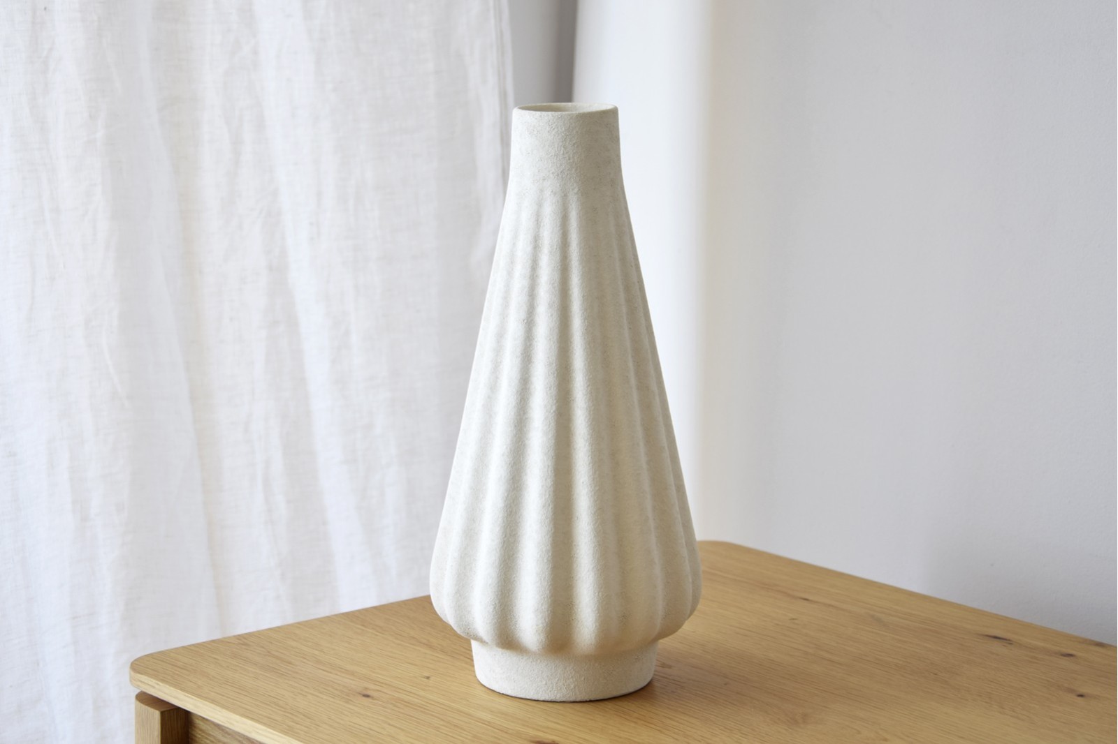 JARRON CERAMICA FUELLE. BLANCO TEXTURA