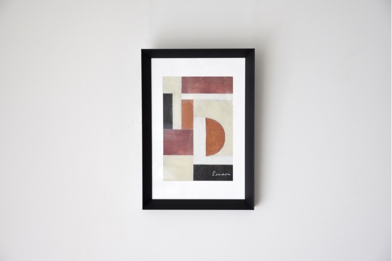 TABLEAU ABSTRAIT GEOMETRIE OCRE N.1 | VP Interiorismo