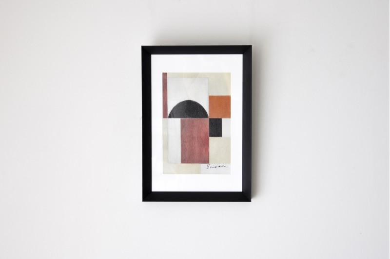 TABLEAU ABSTRAIT GEOMETRIE OCRE N.4 | VP Interiorismo