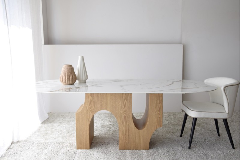 TABLE DE SALLE A MANGER PETRA. NATURELBLANCOCRE | VP Interiorismo