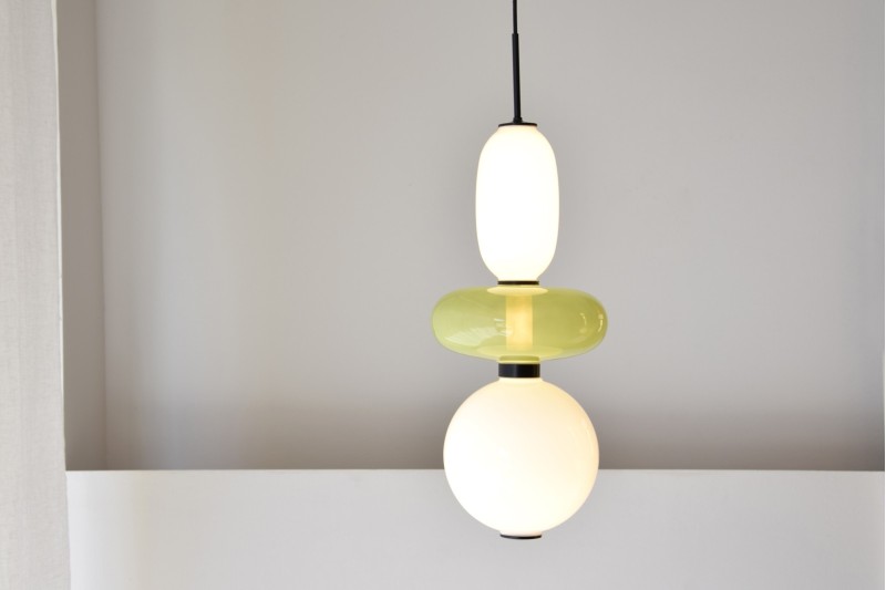 CEILING LAMP -RACIMO-.GLASS BALL SHAPE.GREEN. LED | VP Interiorismo