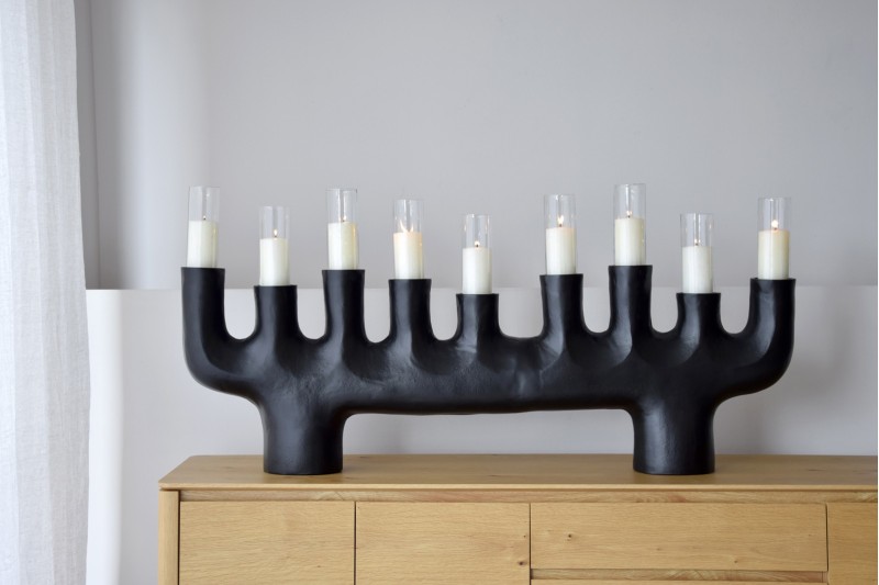 CANDELABRE TOTEM N.2. ALUMINIUM.NOIR | VP Interiorismo