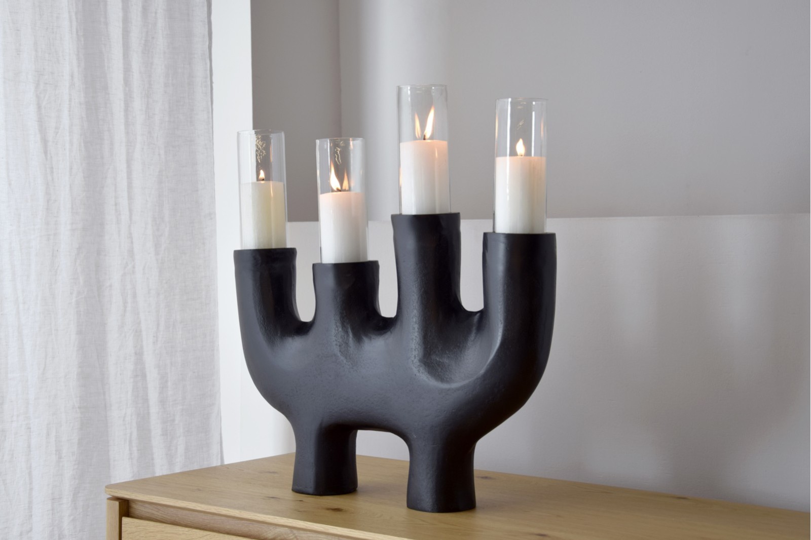 CANDELABRO TOTEM N.3. METAL.NEGRO