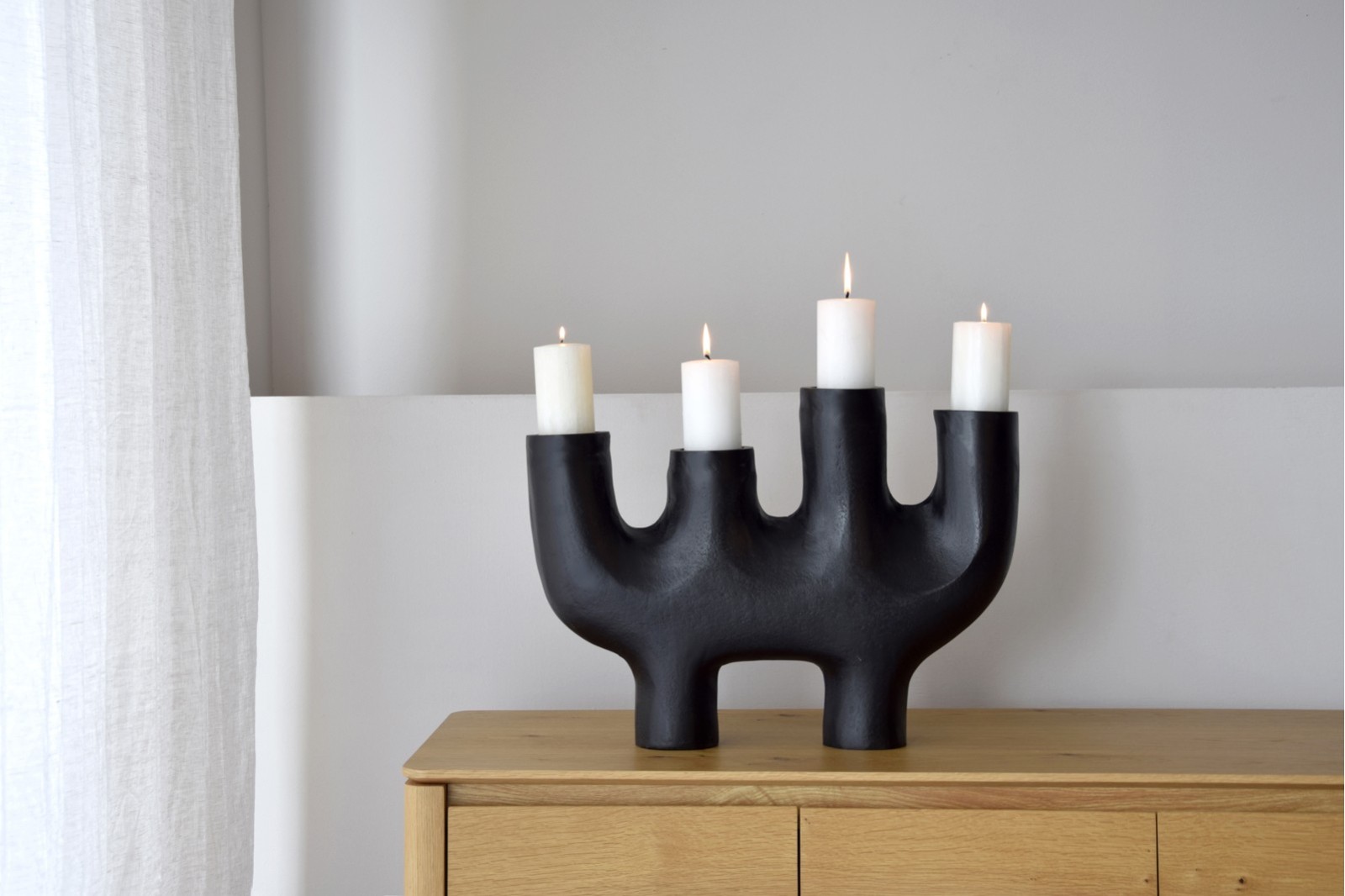 CANDELABRO TOTEM N.3. METAL.NEGRO