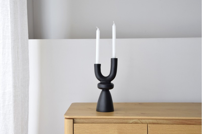 CANDELABRE DUO N.1. ALUMINIUM. NOIR | VP Interiorismo
