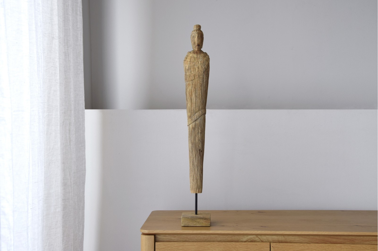 ESCULTURA MONJE.MADERA TALLADA. ALTA