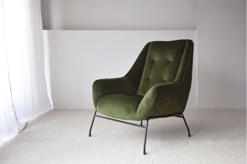 DARK GREEN VELVET ARMCHAIR | VP Interiorismo