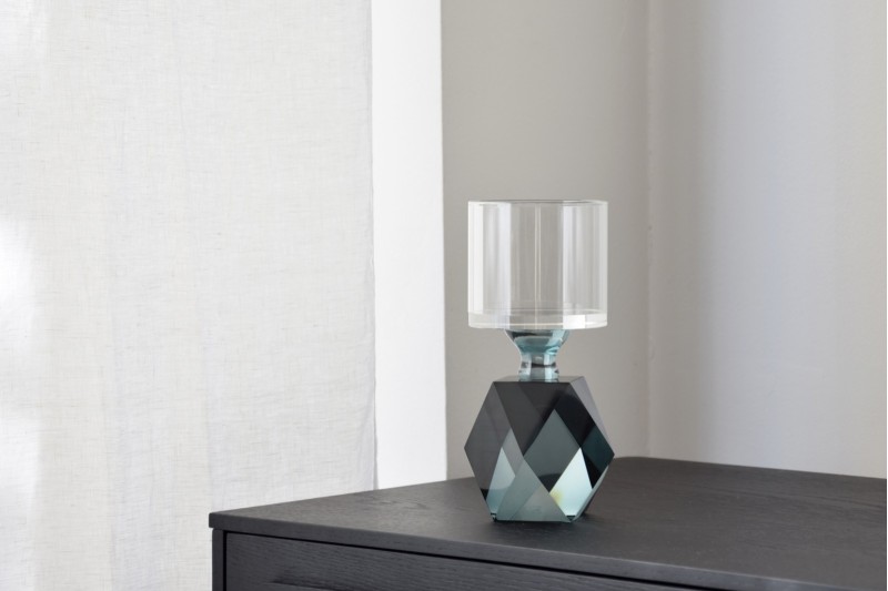 BLUE GREEN CRYSTAL CANDLEHOLDER | VP Interiorismo