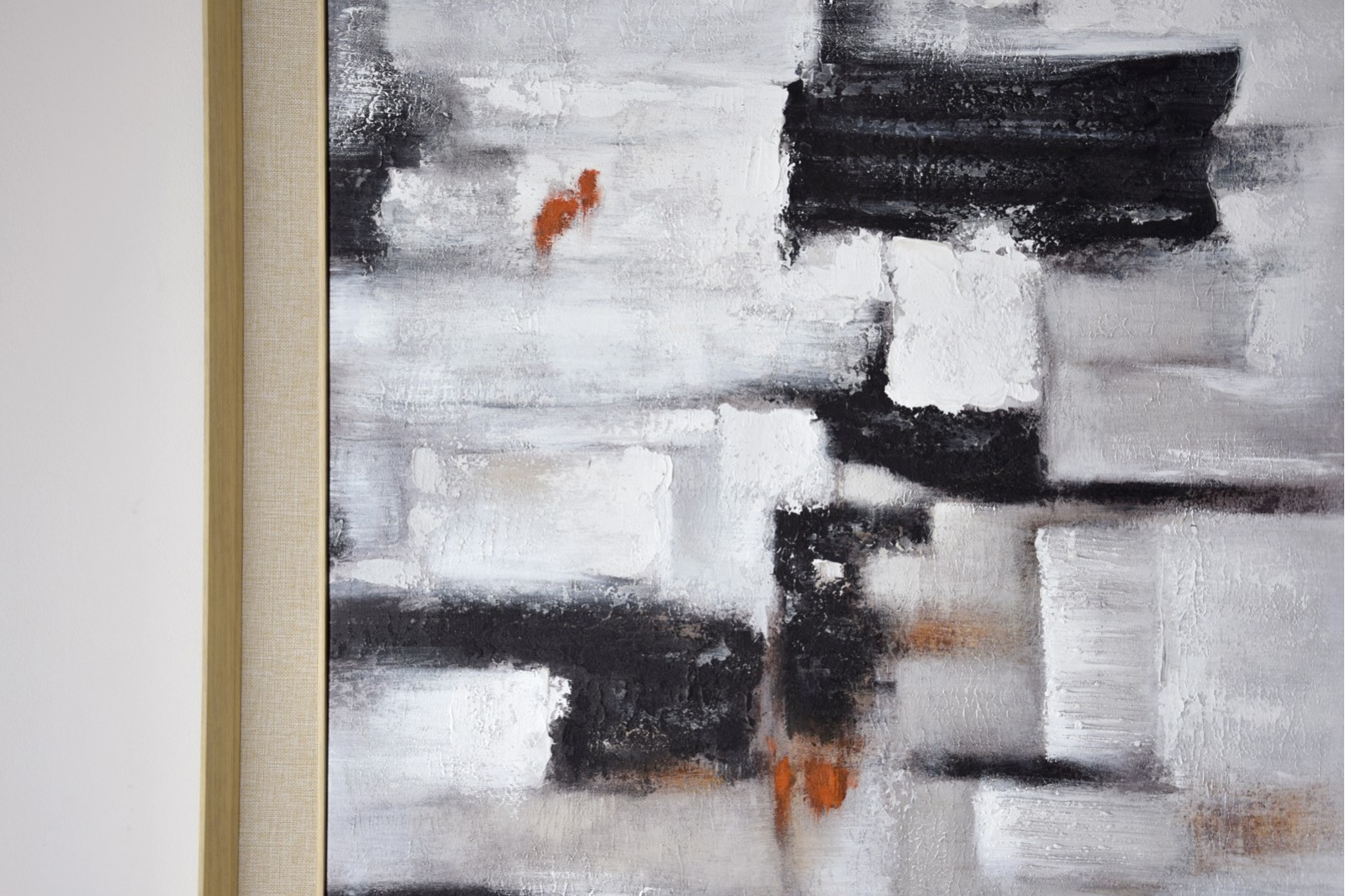 CUADRO TEXTURA BLANCO NEGRO 1.MARCO LINO