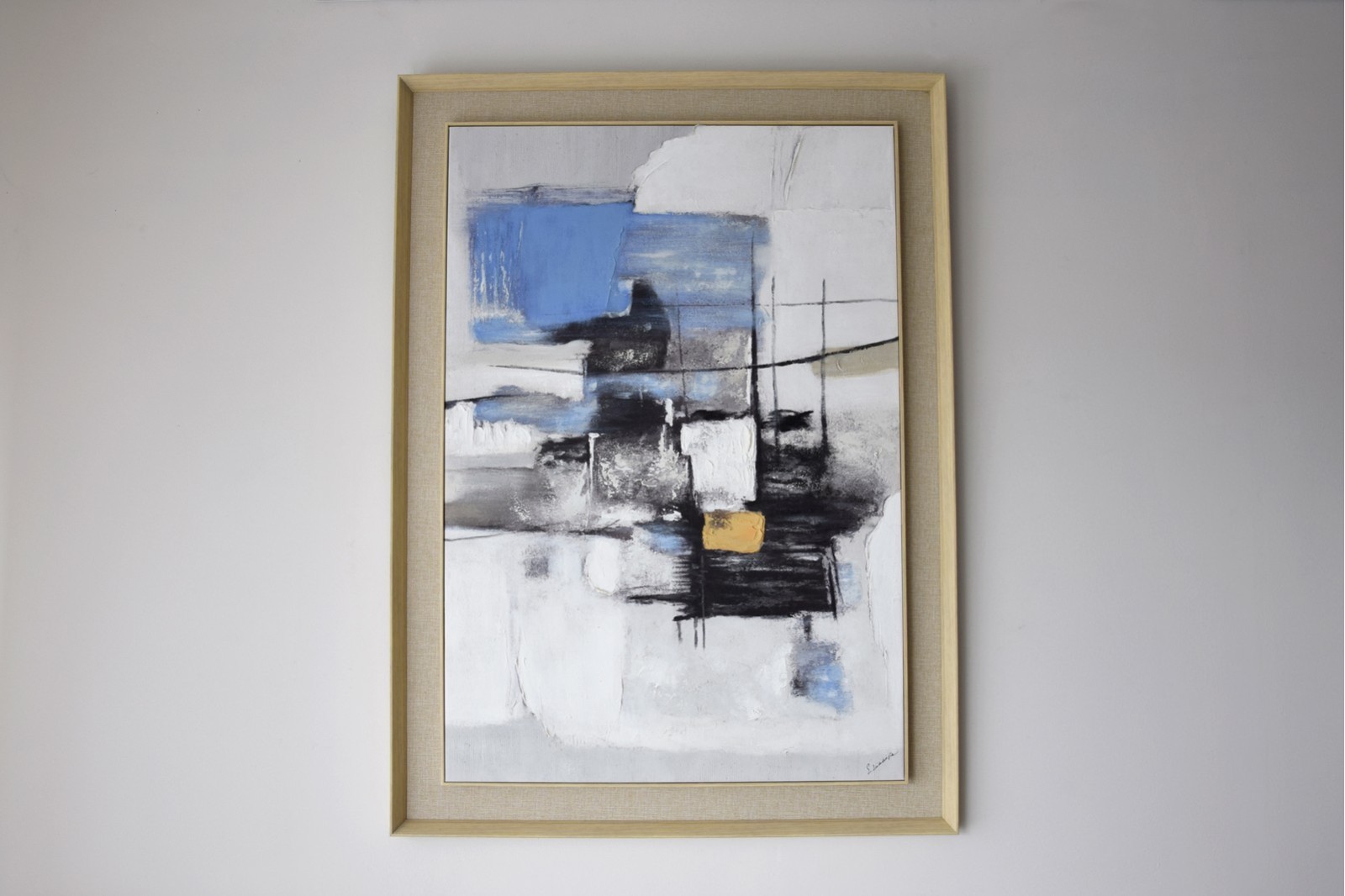 CUADRO TEXTURA AZUL NEGRO 2.MARCO LINO