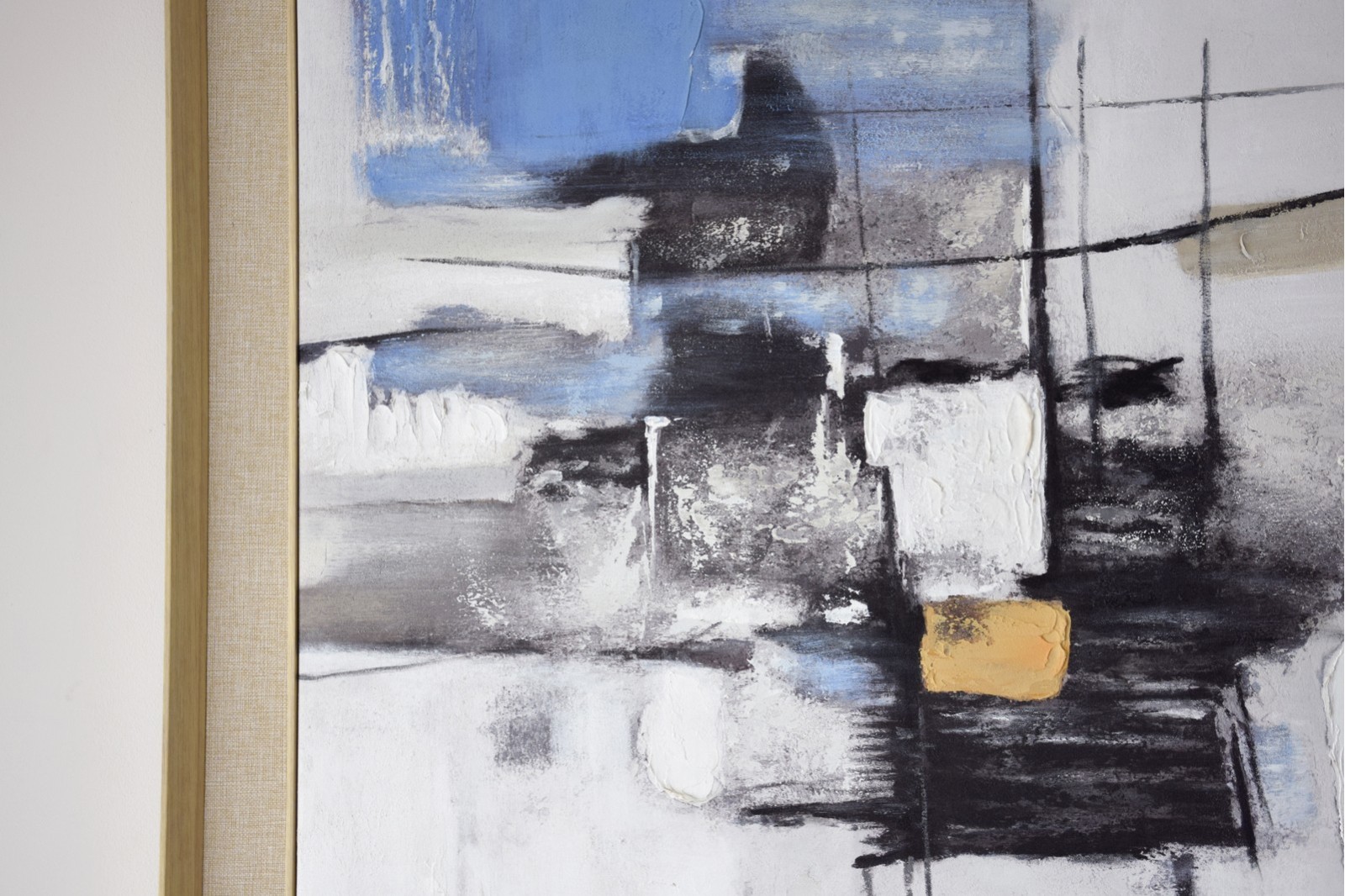 CUADRO TEXTURA AZUL NEGRO 2.MARCO LINO