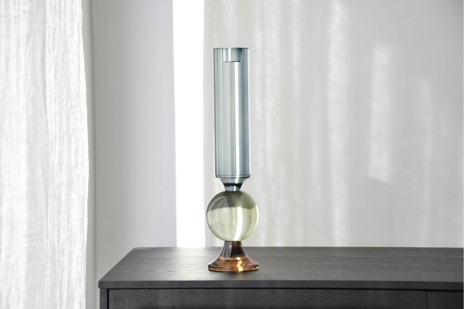 CANDELABRO TUBO  CRISTAL COLOR. GRANDE