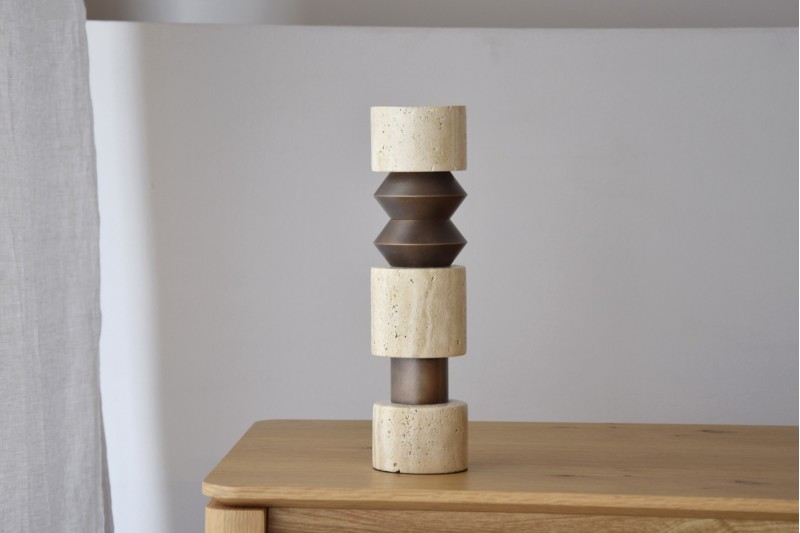 CANDLE HOLDER COLLECTION: TRABERTINO AND METAL | VP Interiorismo