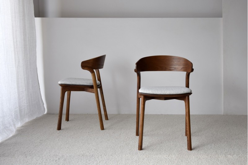 SET 2 SILLAS EMMA. MADERA.MARRON GRIS