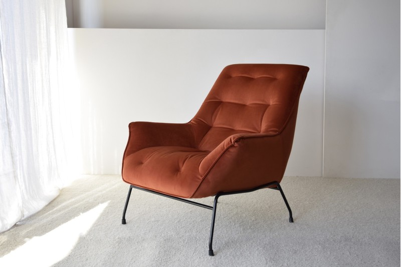 ARMCHAIR. HIGH BACKREST.DARK RED VELVET | VP Interiorismo