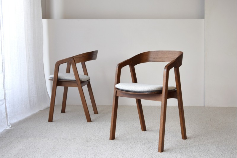 SET 2 CHAIRS NOA.WOOD. BROWN GRAY | VP Interiorismo