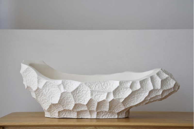 CERAMIC CENTREPIECE. LUNAR XL.MATT WHITE | VP Interiorismo