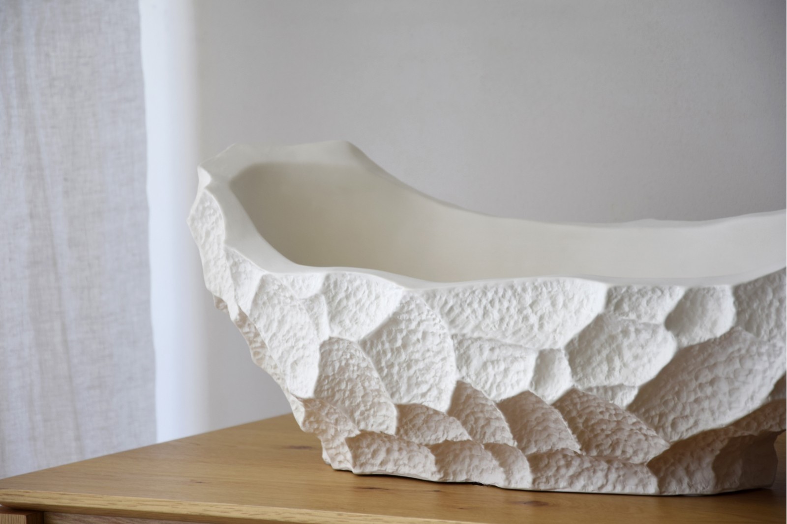 CENTRO MESA CERAMICA LUNAR XL. BLANCO