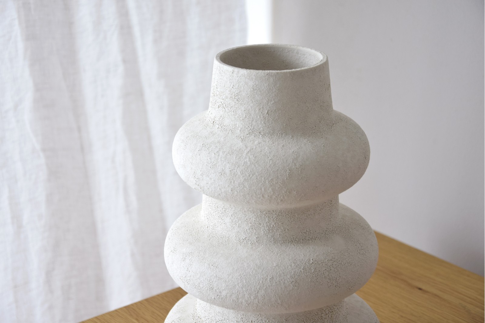 JARRON CERAMICA COL. SONG. BLANCO. BAJO