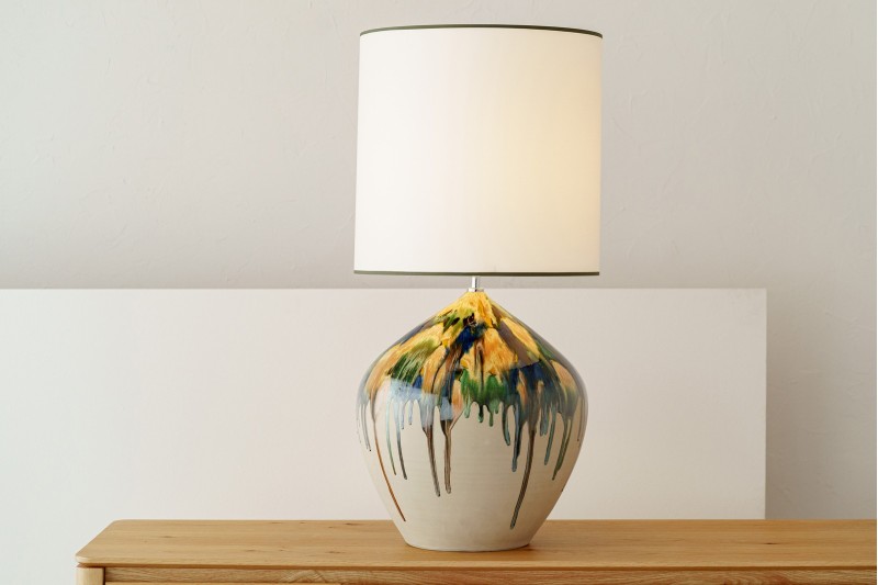 CERAMIC LAMP FOREST WITH LAMPSHADE | VP Interiorismo