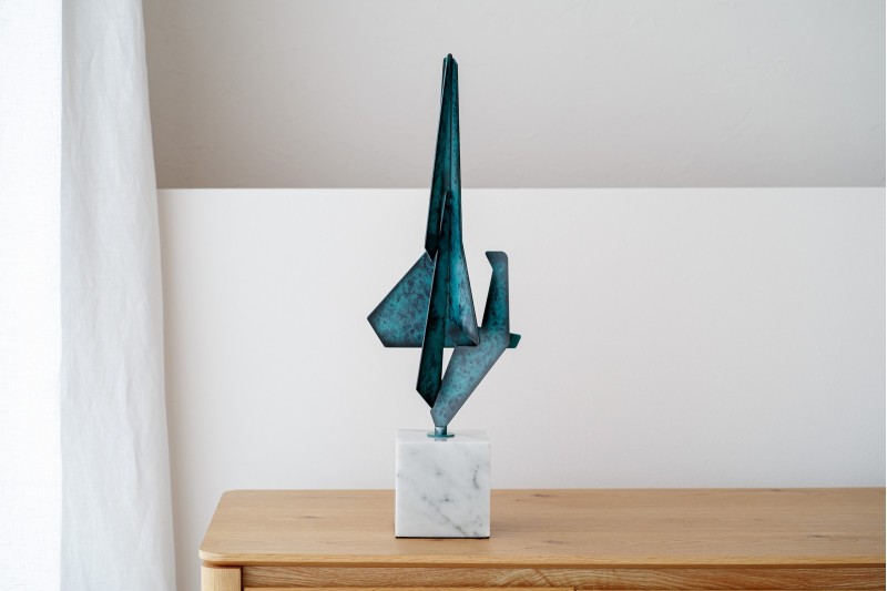 SCULTURE ABSTRACTION N1.GREEN AND BLUE | VP Interiorismo