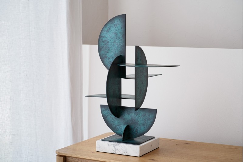 SCULPTURE ABSTRAITE N3. VERT ET BLEU | VP Interiorismo