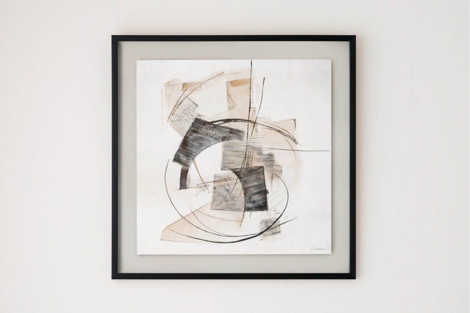 CUADRO ABSTRACTO ARO N2. ARENA NEGRO