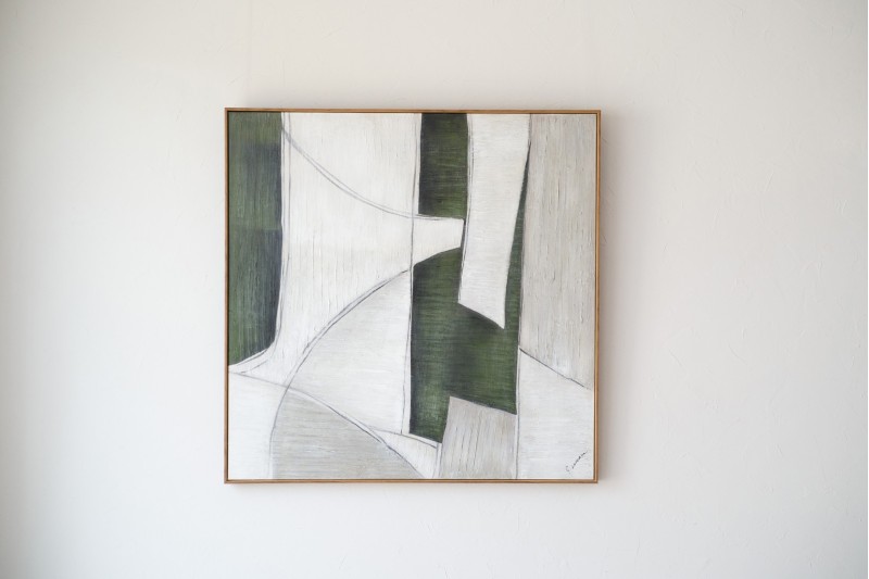 CUADRO ABSTRACCION EN VERDE Y GRIS N2